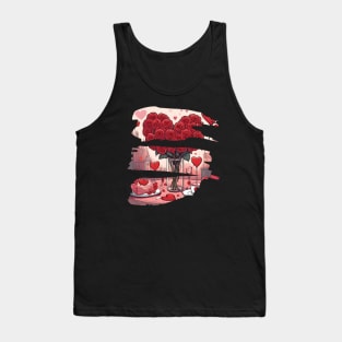 Valentines Heart Rose Romantic Dinner Tank Top